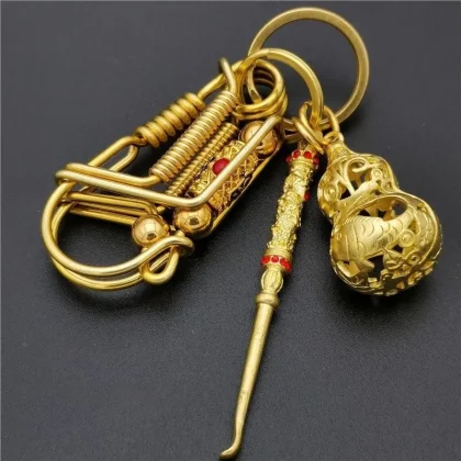 Móc khóa handmade kết hợp từ đồng và inox - 01